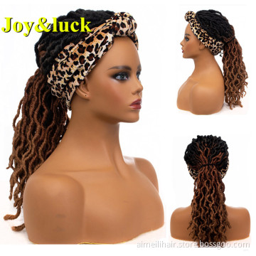 Ombre Brown Braided Head Band Wigs For Women Wholesale Prices African Long Braiding Hairband Headband Wig Synthetic Hair Wigs